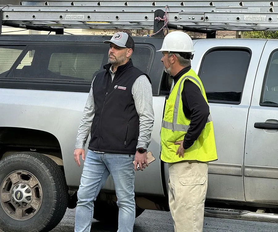 Kingdom Roofing Systems project manager and site supervisor on a Central Indiana jobsite
